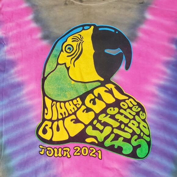 JIMMY BUFFET TIE DYE 2021 CONCERT TOUR T SHIRT LIFE 2XL XXL - Picture 2 of 8